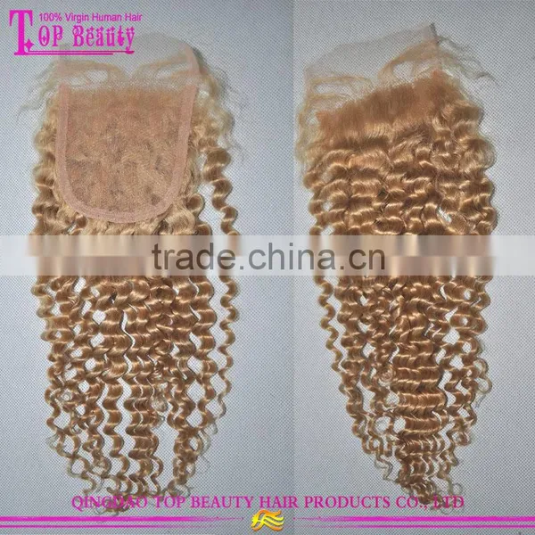 Factory Price Good Quality 613 Kinky Curly Hair Closure 100% Brazilian Hair Closure photo-2