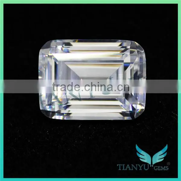 Free Sample Wholesale Synthetic Zircon Gemstone Emerald Cut White Cubic Zirconia Jewelry photo-5