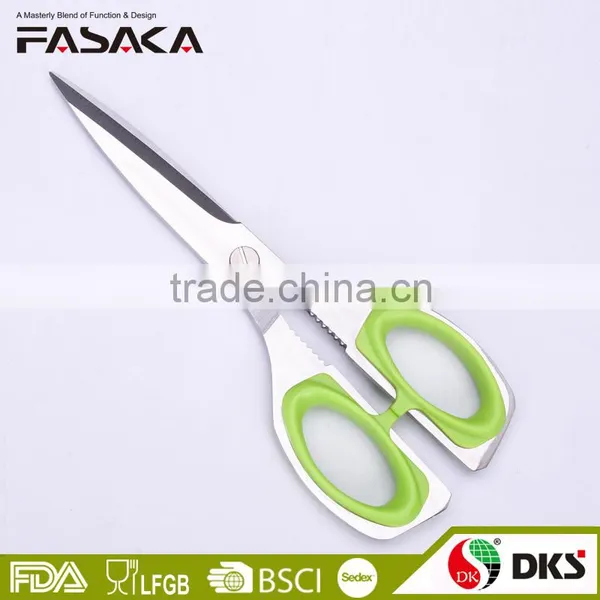 SS16001 -2016 New Style and Style 8.5" High Quality Full Stainless Steel Kitchen Scissors With TPR Handle