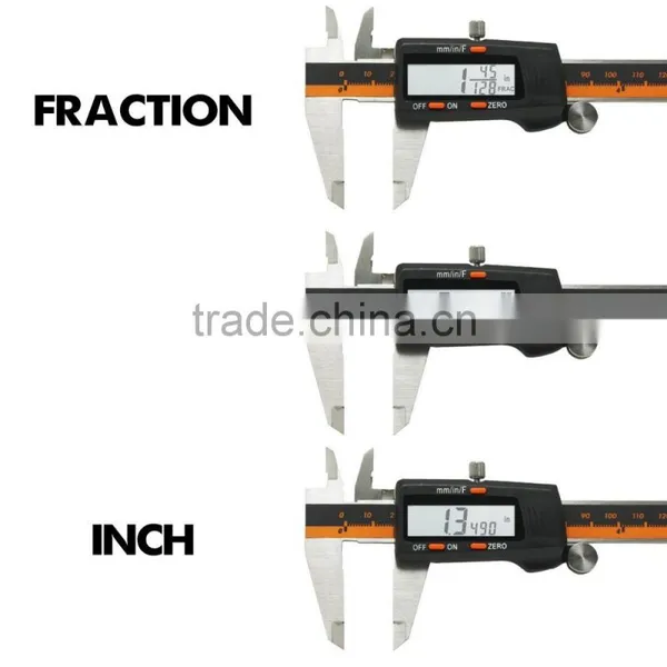 Electronic Digital Caliper Inch/Metric/Fractions Conversion 0-6 Inch/150 mm Stainless Steel photo-3