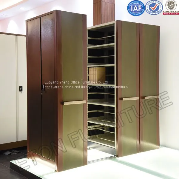 Yiteng Library Furniture Metal Mobile Bookcase Shelving Cabinet photo-2