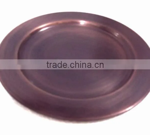 Bronze Color Metal Charger Plate for Wedding & Decoration, Cheap Charger Platter for Christmas Festival photo-3