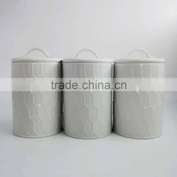 Powder-Coated Retro Metal Embossed Dianond Tea Coffee Sugar Storage Canister,Bread Bin,Cake Tin photo-5