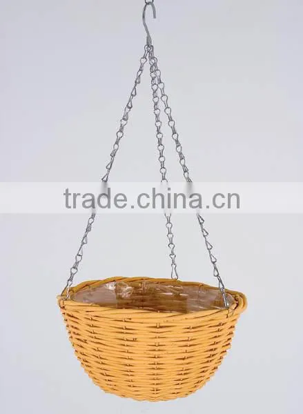 Set of 3 French Countryside Decorative Light Blue Willow Hanging Basket Planters photo-2