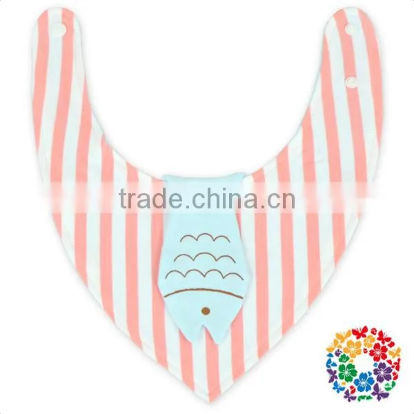 Blank Baby Bib With Bow Cute Triangle Baby Bibs Stripe Baby Bibs With Animal photo-5