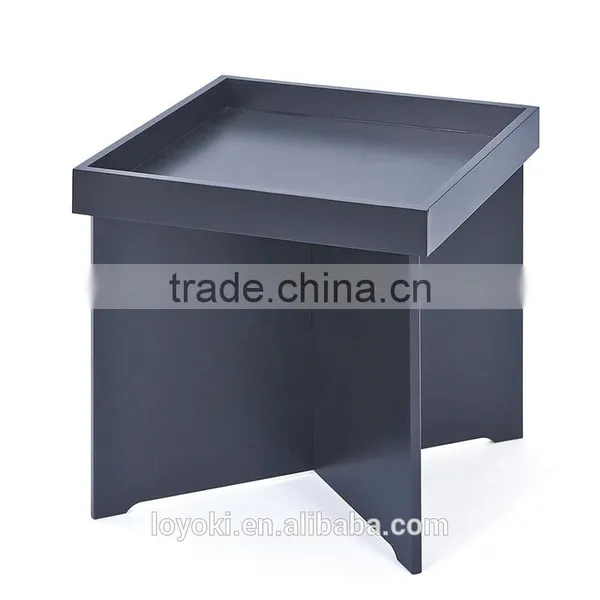 Multifunctional Home Furniture Side Table With Magazine Rack Tray Table With Glossy Finished photo-6