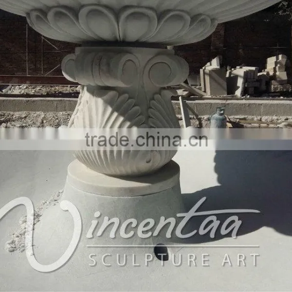 Antique Style Garden Decor Large Size White Marble 3 Tiers Water Fountain for Hot Sale photo-6