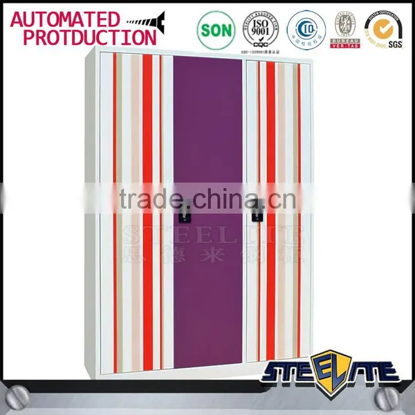 Spraying Decoration 3 Door Metal Wardrobe Godrej Almirah Designs With Price photo-4