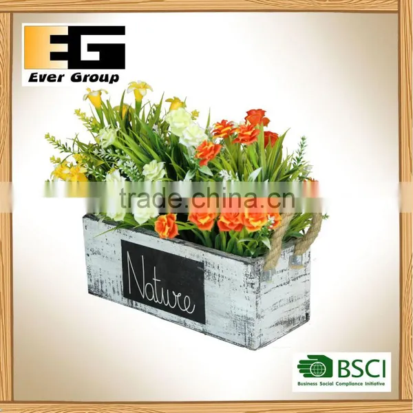 Outdoor Wooden Artificial Plants Flower Pots photo-6