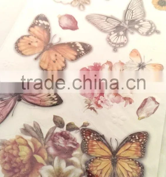 Light Brown Color Butterfly Glitter Sticker, Popular Design Decorative Shinny Glitter Sticker photo-4