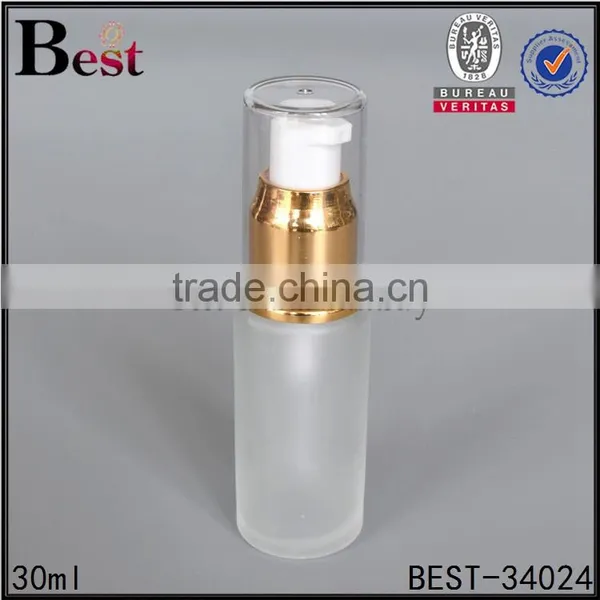 30ml Frosted Glass Whip Cream Bottles With Lotion Pump and Clear Cap photo-6