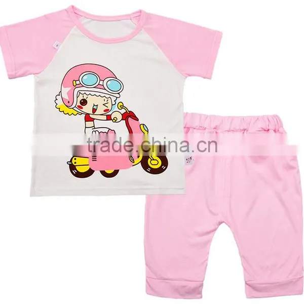 Oem Factory Nice Baby Boys Girls 2 Piece Knit Summer Printing Clothes Set photo-4