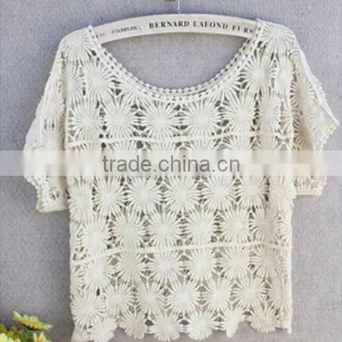Short Sleeve Blouses Sexy Women See Through Blouses photo-4
