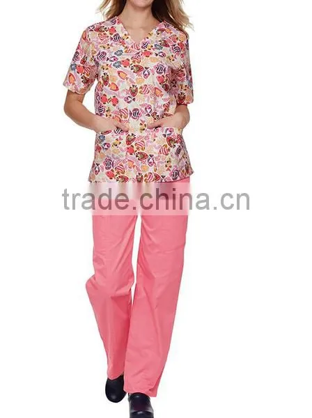 Hot Sale Printed Nursing Medical Scrubs Wholesale photo-2