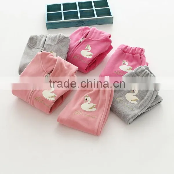 Wholesale New Style Velvet Girls Casual Kids Clothing Set photo-2
