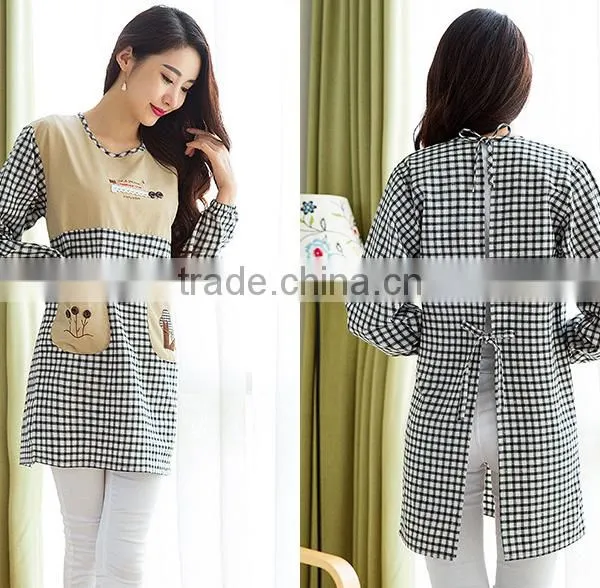 Home Long - Sleeved Home Outside the Custom - Made Cotton Gowns Adult Advertising Promotions Coffee Shop Manufacturers Wholesale photo-5