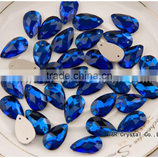 3230 11*18 Capri Blue Sew on Stone Rhinestone Beads for Jewelry Making Wedding Dress photo-4