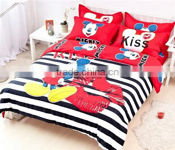 Wholesale Mickey Mouse Bedding Set for Kids Mickey Minnie Bedding Set of 3pcs for Single Beds photo-6