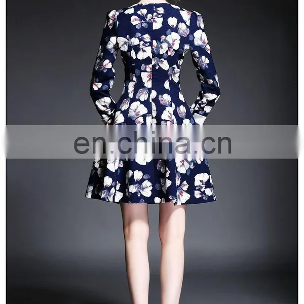 Woman Long Sleeve Print Dress Wholesale, Fashion Western Dress 2016 photo-5