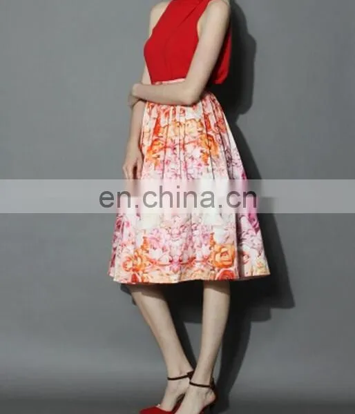 Flowers Whisper Pleated Midi Skirt photo-3