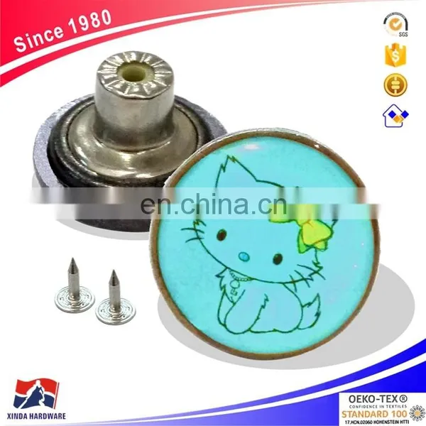 Sanshui Factory Wholesale Custom Engraving Metal Clothing Buttons Color Cartoon Design Button photo-2