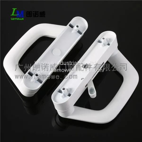 Double Style Zinc Alloy Sliding Door Handle Lock With Key Powder Coated for Black and White photo-4