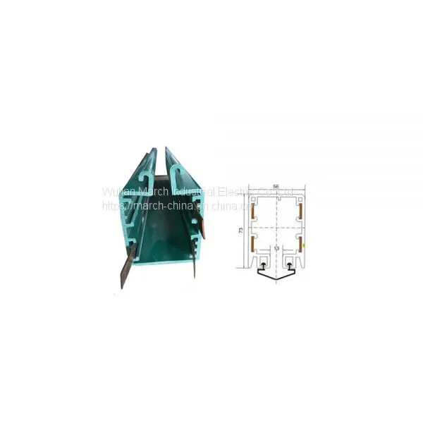 March 3p 50amp-170amp PVC Copper Hoists Busbar Rail System for Overhead Crane and Gantry Crane photo-3
