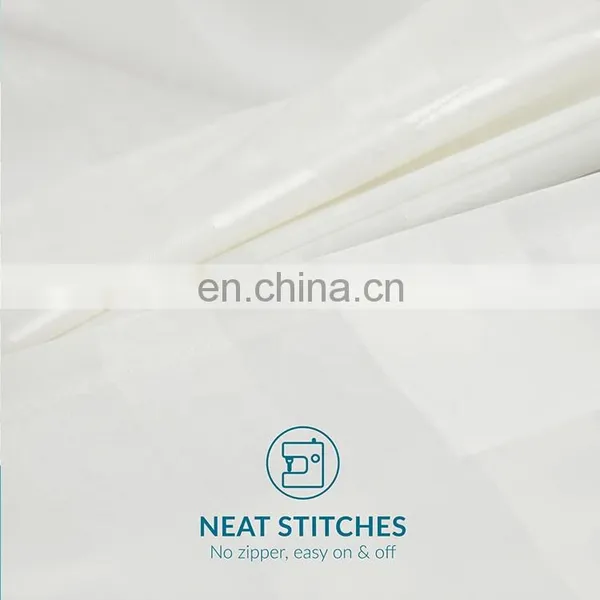 High Quality White 100% Polyester Home Silky Smooth Queen Satin Pillowcase photo-5