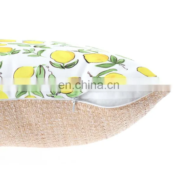 Bright Yellow Watercolor Lemons and Green Leaves Outdoor Pillow Waterproof Seat Cushion Outdoor Chair Cushions photo-5