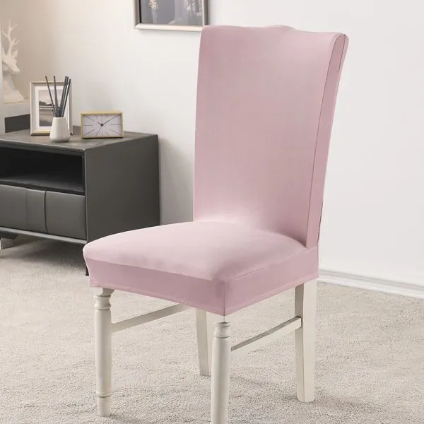 Ivory Brushed Stretch Dining Room Chair Covers Soft Removable Dining Chair Slipcovers photo-5
