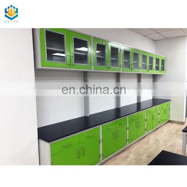 Chemistry Laboratory Table Metal Work Table Work Bench With Hanging Cabinets photo-2