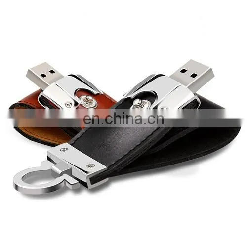 Marketing Gift Items Leather USB Key 8GB 16GB 32GB Memory Flip Leather USB Stick photo-5