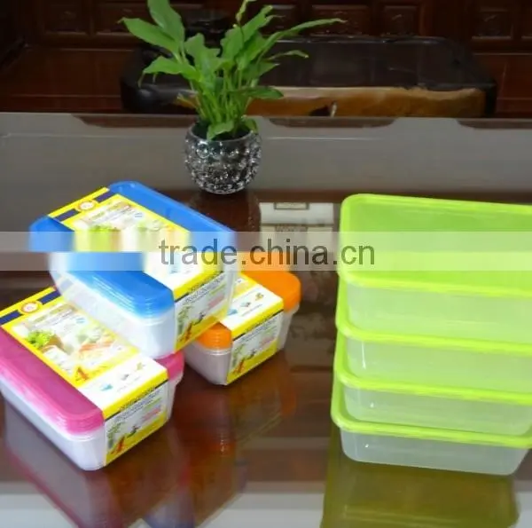 Supermarket Set of 4 Pcs Rectangular Plastic Food Storage Container / Food Storage Box 650ml photo-2