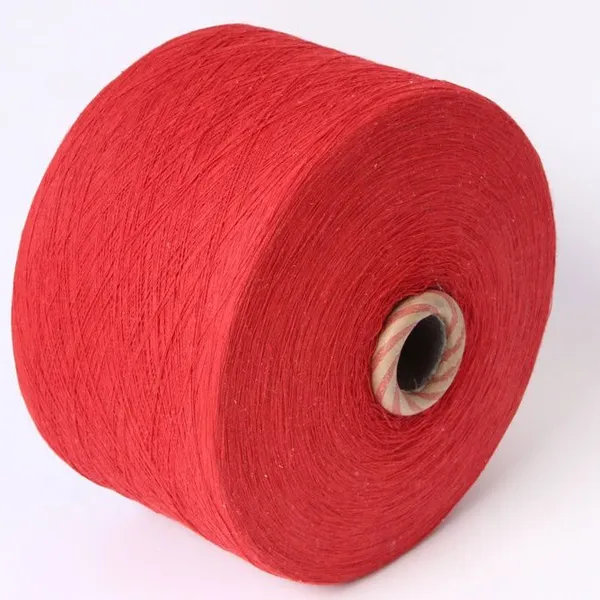 Keshu Open End Dyed Blended Yarn Knitting Yarn for Gloves Ne6s/1 Red Color Yarn photo-2