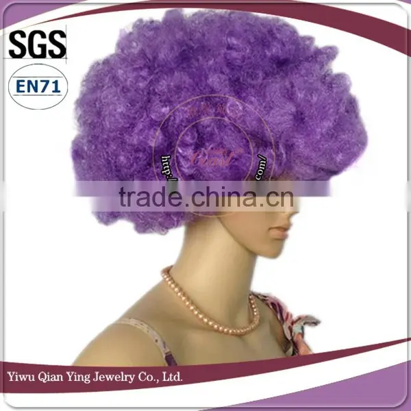 Cheap Dark Purple Synthetic Big Afro Party Wigs photo-2