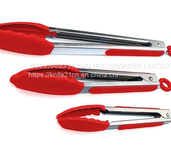 Kitchen Tongs Set of 3- Stainless Steel Cooking Tongs- Silicone Tongs- 7