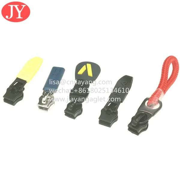 Zine Alloy Zipper Puller Inject PVC Rubber Zipper Slider Cord Zip Cord Puller Slider photo-5