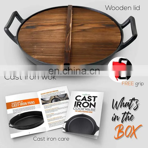 Non-stick Restaurant Cooking Cast Iron Chinese Wok photo-2