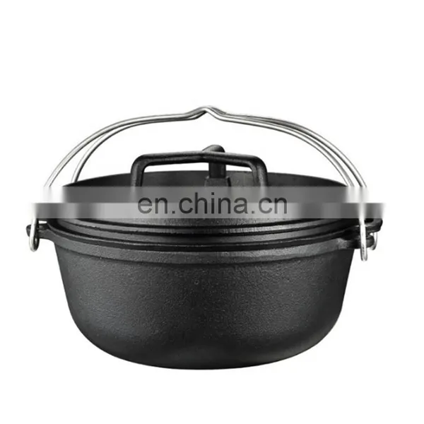 Cast Iron Seasoned 8QT Sandsport Outdoor Camping Cookware Portable Pan photo-4