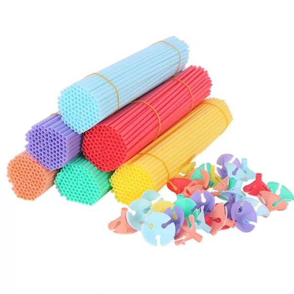 100pcs Plastic 32cm 40cm Latex Balloon Stick and Cup Macaron Balloons Holders Rods Wedding Party Balloon Stick Holder for Foil photo-5