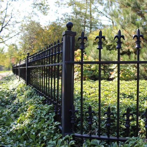 Black Wrought Iron Garden Fence With 2mm Steel Rods photo-3