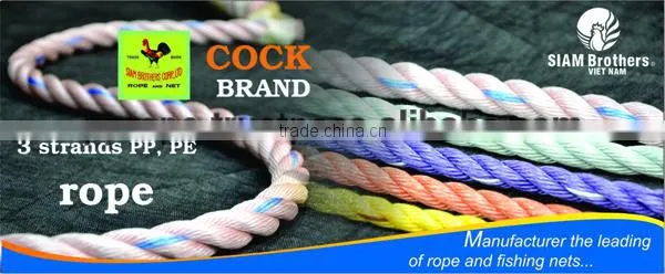 Professionally Produce 3 Strands pp / Polypropylene Braided Rope Diameter 3.0MM - 60.0MM