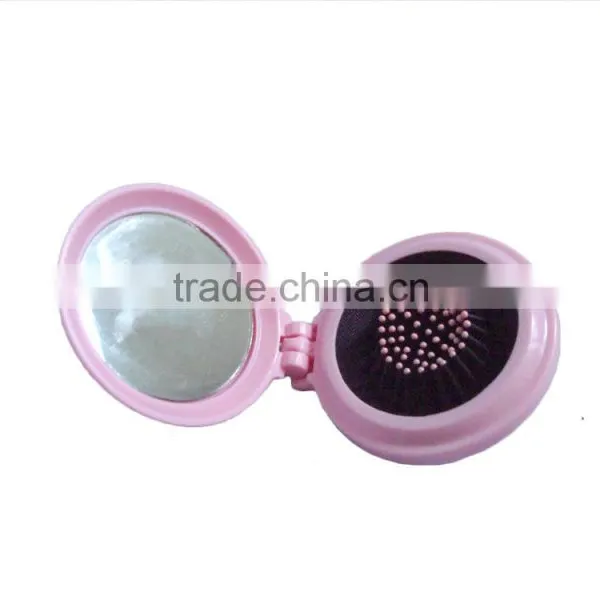 Plastic Folding Hair Brush With Mirror