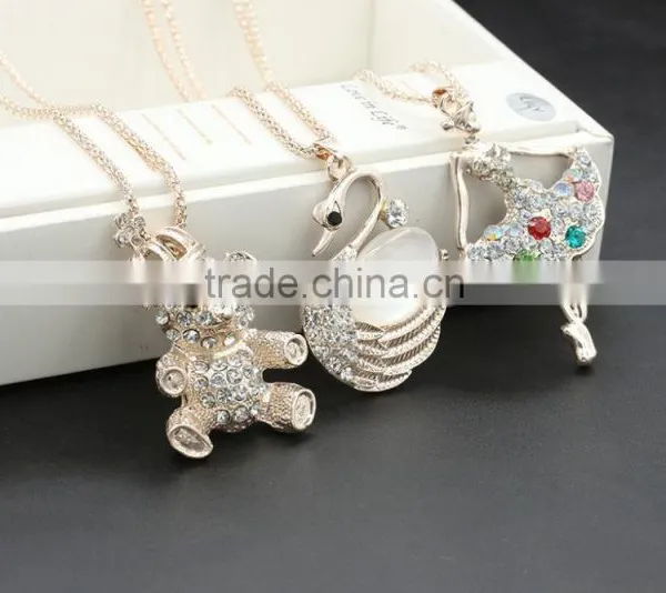 Fashion Rhinestone Long Clothing Accessories Women's Opal Pendants Joker Personality Sweater Chain Necklace photo-3