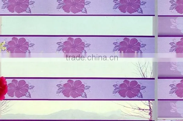 Top-grade Blinds 100% Blackout Roller Blind Double-shade Shower Curtain Jacquard Zebra Blind/ Stone-look Zebra Blinds photo-2