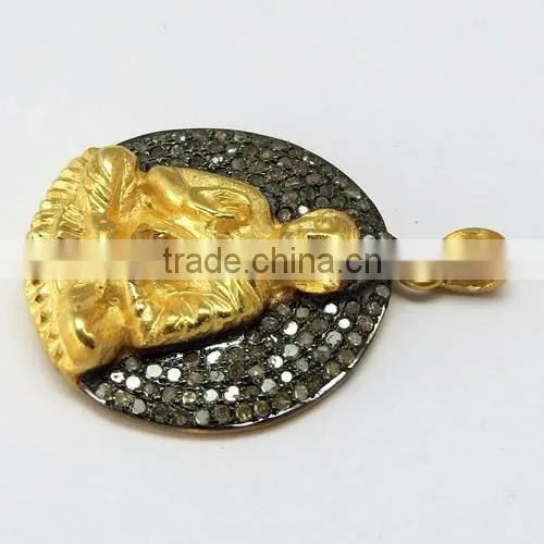 Wholesale Vintage Style Gold Polish Buddha 925 Sterling Silver Pendant, Silver Jewelry Supplier India photo-5
