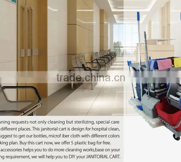 Plastic Hall Cleaning Mop Bucket Trolley photo-2