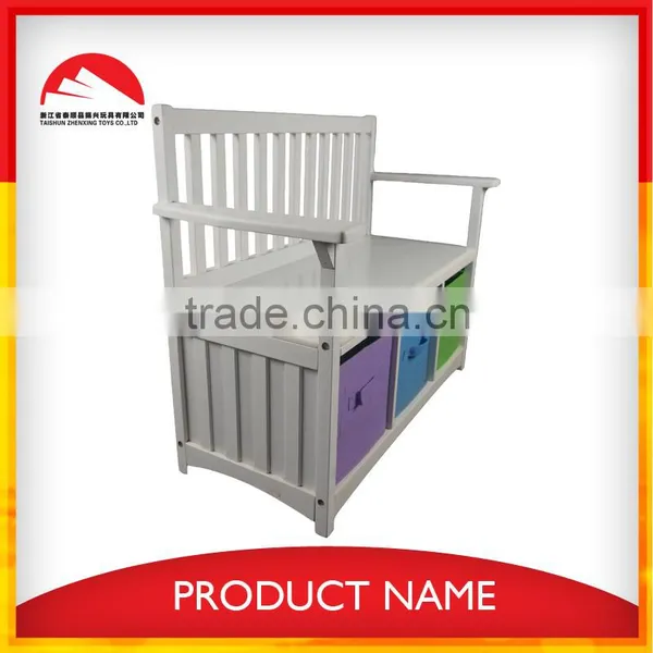White Wooden Chair With Storage Box, Bench With Storage Box photo-2