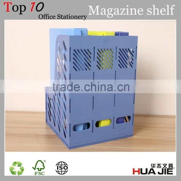 Competitive Price Huajie Plastic Magazine Shelf File Rack photo-4