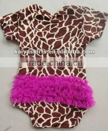 2013 Hot Sale ! Fashion Leopard Chiffon Ruffle Bodysuit for Baby Wearing